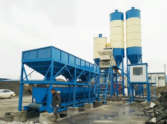 Caso de emplazamiento de la planta mezcladora de hormigón HZS75 en Wuxi, Jiangsu