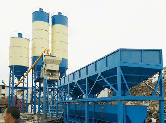 Caso de emplazamiento de la planta mezcladora de hormigón HZS75 en Wuxi, Jiangsu